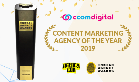 C Com Digital won Content Marketing Agency Award for the Year 2019